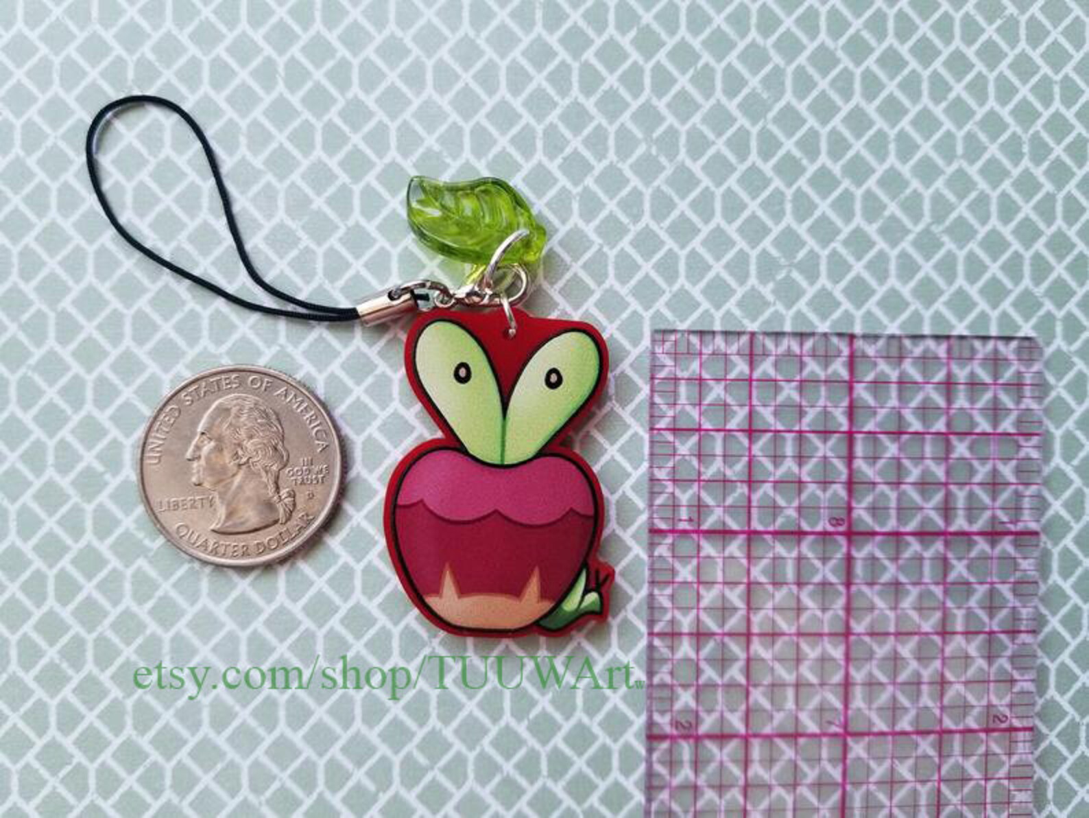 Applin Pokemon 1 5 Acrylic Charm Clear And Red Etsy
