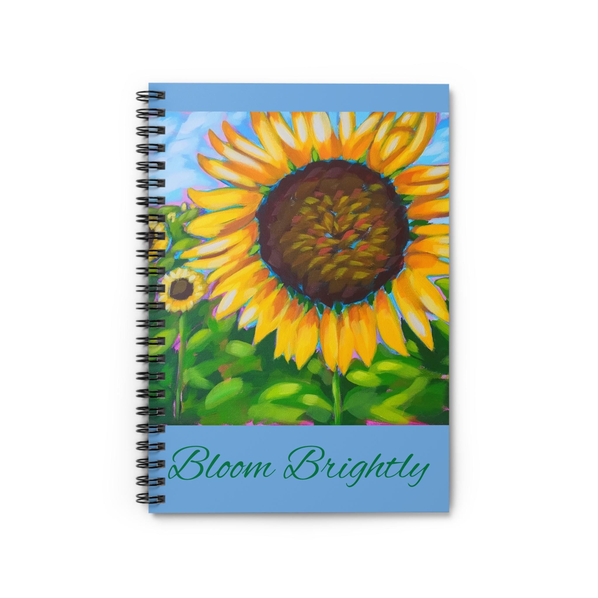 Sunflower Painting Bloom Brightly Spiral Notebook | Ruled Journal - Etsy