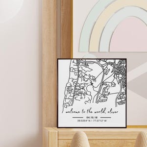 Personalized Baby Birth Map: Hand-Drawn Nursery Wall Art