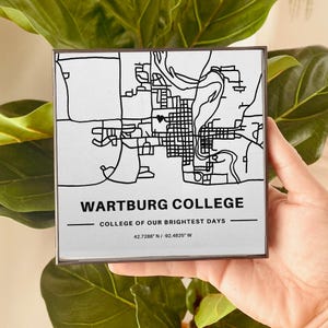 Custom College Town Map Print | Personalized Graduation Gift