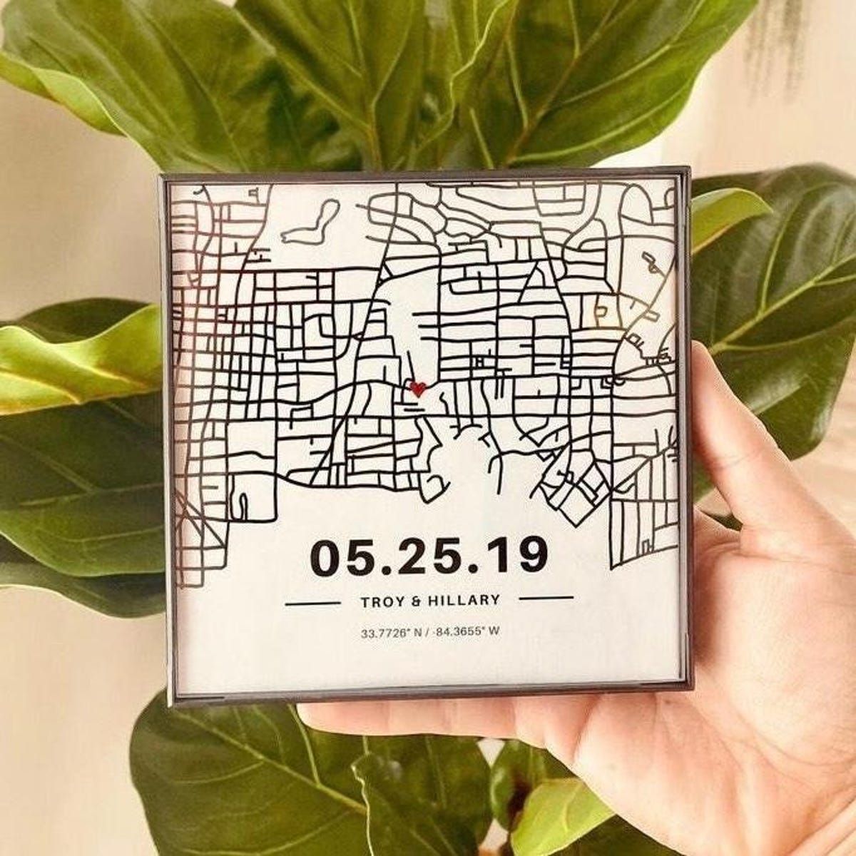 Thoughtful Wedding Gift Custom Hand Drawn Coordinates Street Map Personalized Wedding Framed Anniversary Date Girlfriend Boyfriend - Etsy