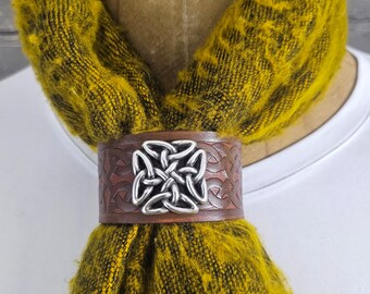 Infinity Square knot on Brown Infinity band