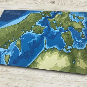 11 x 17 inch Peconic NY | Suffolk County, Long Island, New York, NY | Papercut topografische en bathymetrische kaart, 11 x 17 inch