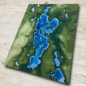 8 "x 10" Lac Blue Sea,Quebec QC | Papierschnitt, topographische und Bathymetrische Karte, 11x17 | Wandkunst | Poster | Drucken | Kartenkunst