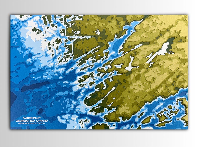 Georgian Bay Topographic Papercut Map: Lake Huron Art (11x17) - Etsy