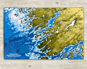 Georgian Bay Topographic Papercut Map: Lake Huron Art (11x17)