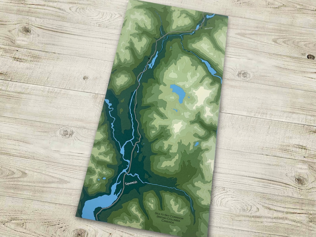 Sea to Sky Corridor Papercut Map: Whistler Squamish Topographic Art ...