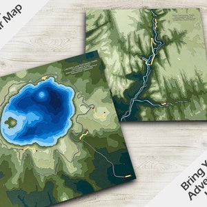Mapas de recuerdo hechos a mano para las almas trotamundos / La aventura te espera / Mapas artísticos personalizados / Regalo de compromiso / Regalo de boda o aniversario