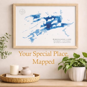 Custom Lake Map, Layered Paper Bathymetric Map, Personalized Lake House Wall Art, Coordinates Gift
