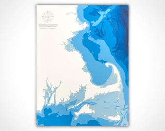 Massachusetts Papercut Map Art: Boston, Cape Cod, Coastal Decor