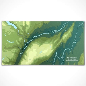 Parc d'État de Minnewaska de 11 x 17 po. | Carte topographique et bathymétrique Papercut, 11 x 17