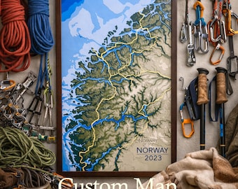 Custom Adventure Route Map | Personalized Hiking, Running or Biking Trail Print | Your Journey Turned Into Art | Unique Gift for Hikers
