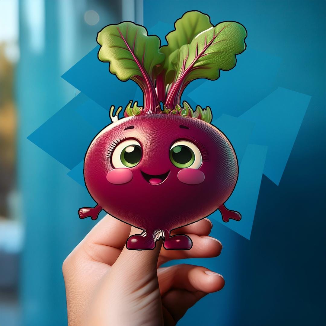 Cute Beet Kiss-cut Stickers, Fun Vegetable Decals, Laptop Stickers ...