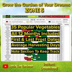 This DIY Garden Planner is essential for Garden Planner Zone 5 gardeners! It includes a Gardening Planner Zone 5, a Gardening Journal, a Homestead Planner, and a Garden Print for tracking planting and garden layouts.