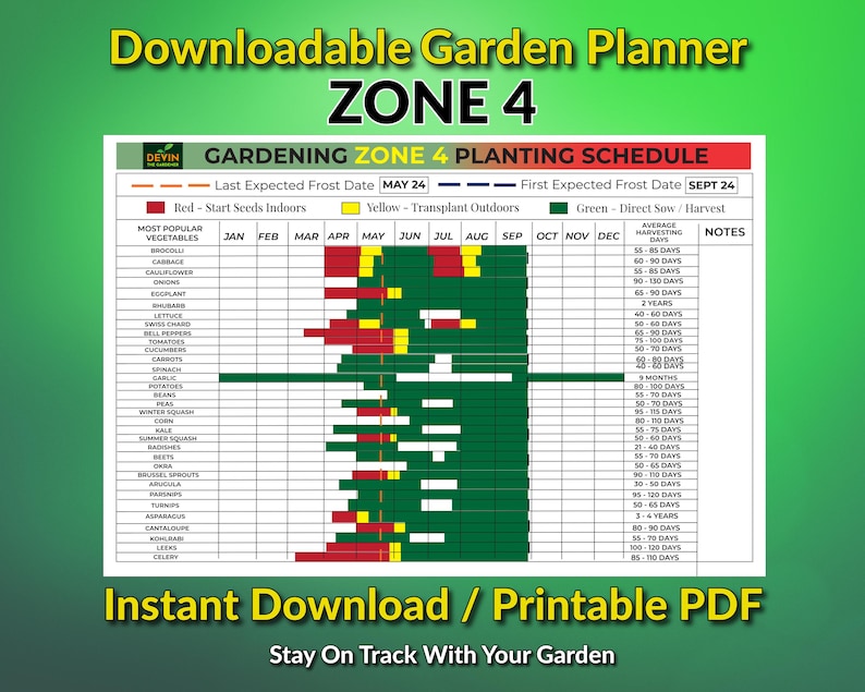 Stay organized with this Garden Planner Zone 4! This Gardening Planner Zone 4 includes a Vegetable Garden Calendar, a Garden Spreadsheet, and makes a perfect Mother’s Day Garden Gift. Get ready for your best garden in Garden Planner 2025!