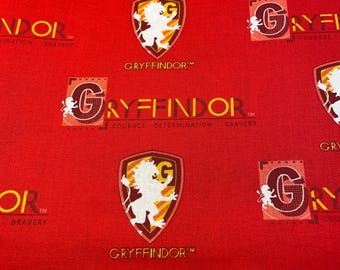 Cotton Quilting Fabric - Harry Potter Gryffindor - 1 Yard Cut
