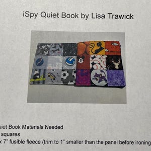 Children&#39;s iSpy Fabric Quiet Book Pattern (digital download only)