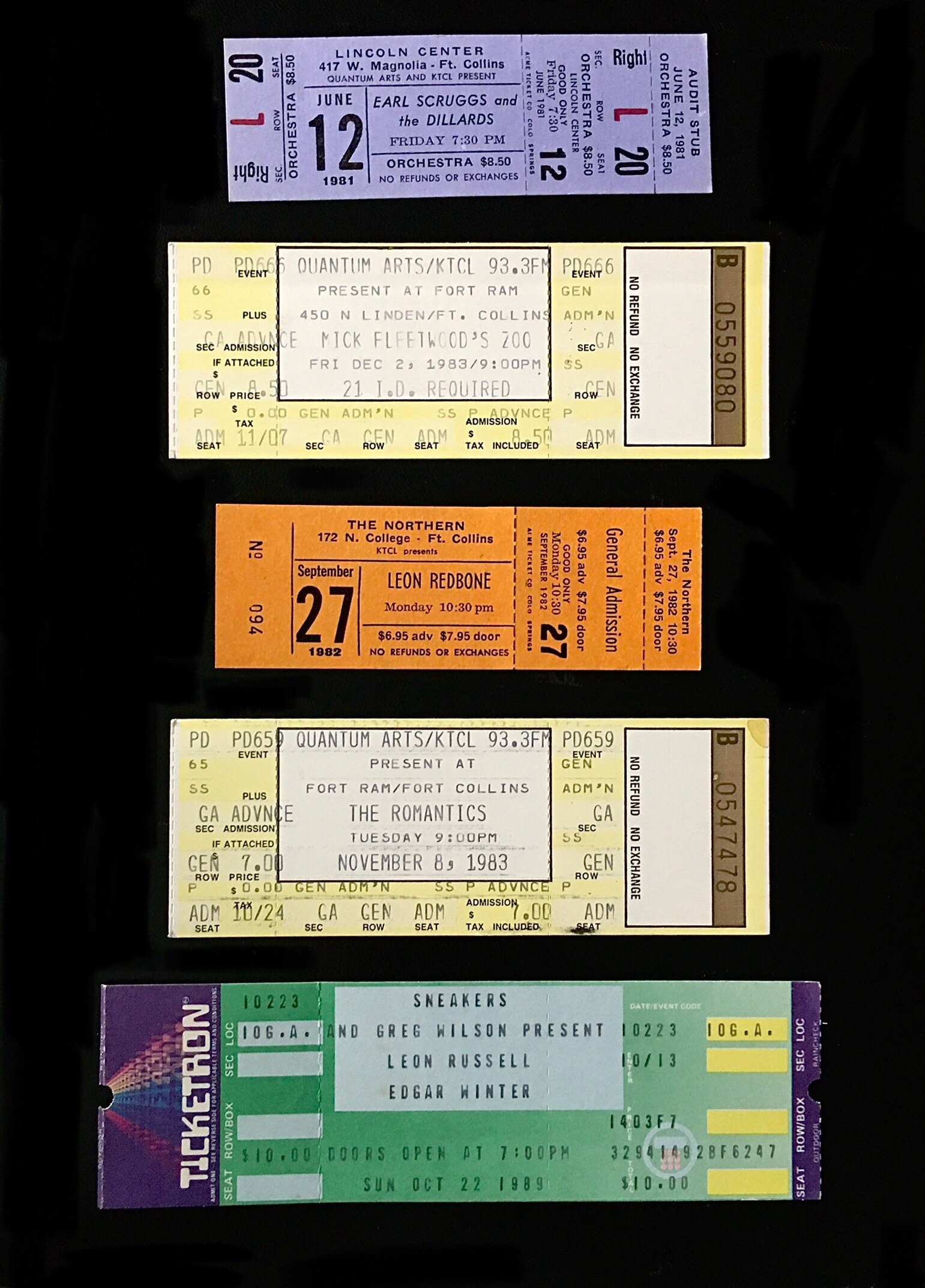 2 Original 1980s Concert Tickets Etsy