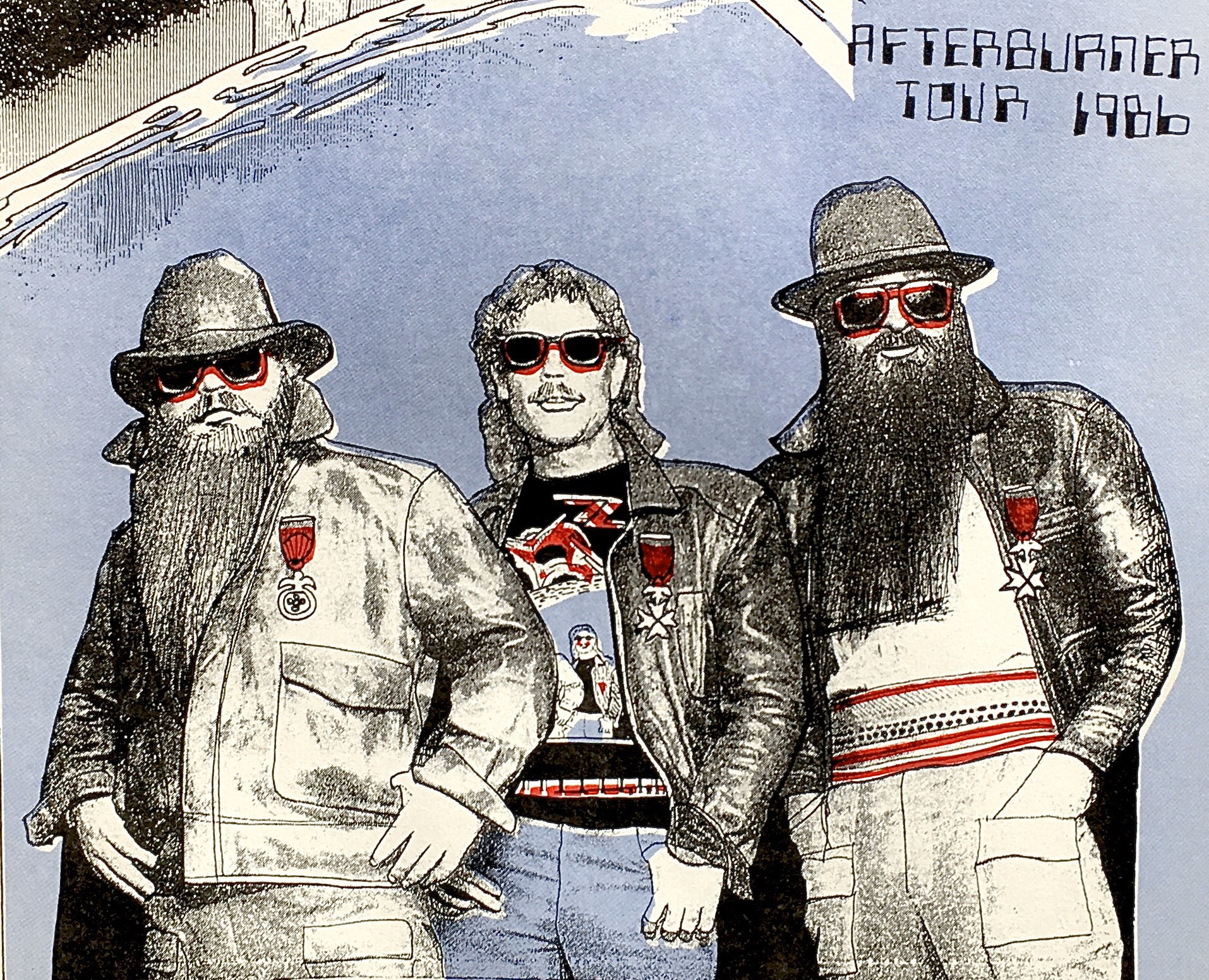 1986 - ZZ Top - Afterburner Austin Texas Tour - Original Vintage