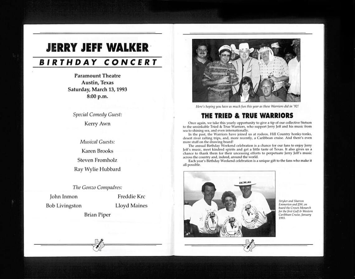 1993 Jerry Jeff Walker Original Birthday Guy Juke Concert Etsy