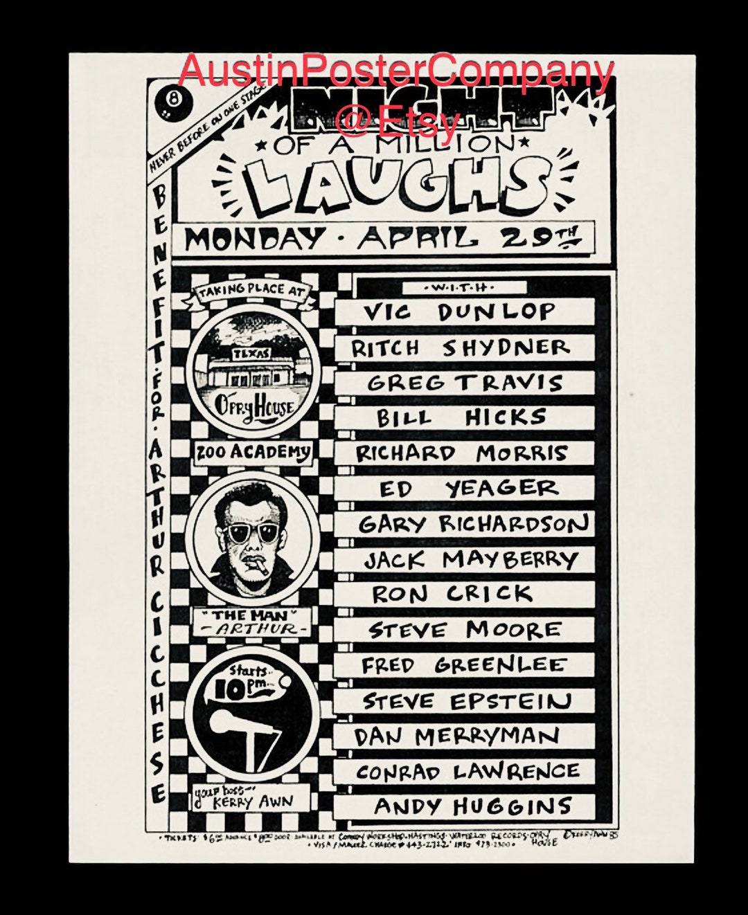 1985 Bill Hicks Vic Dunlop Ritch Shynder Austin Texas Opry