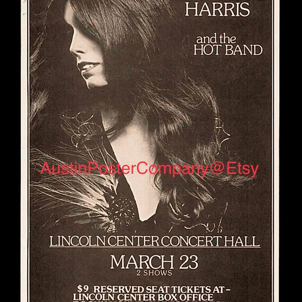 1981 - Emmylou Harris and the Hot Band Rare Original Concert Music Poster