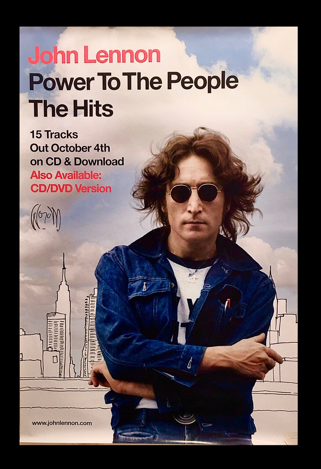 John Lennon Power to the People Original Record Promo Only Music Poster