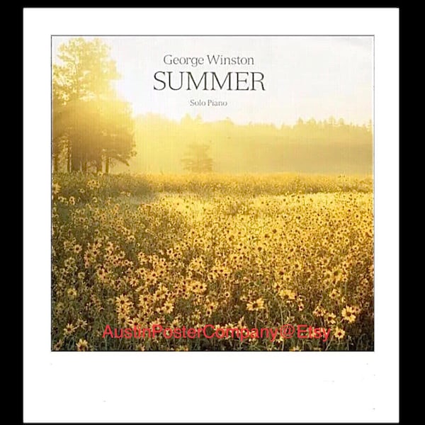 1991 - George Winston - Summer - Field of Flowers - Original Record Promo Only Record Music Poster