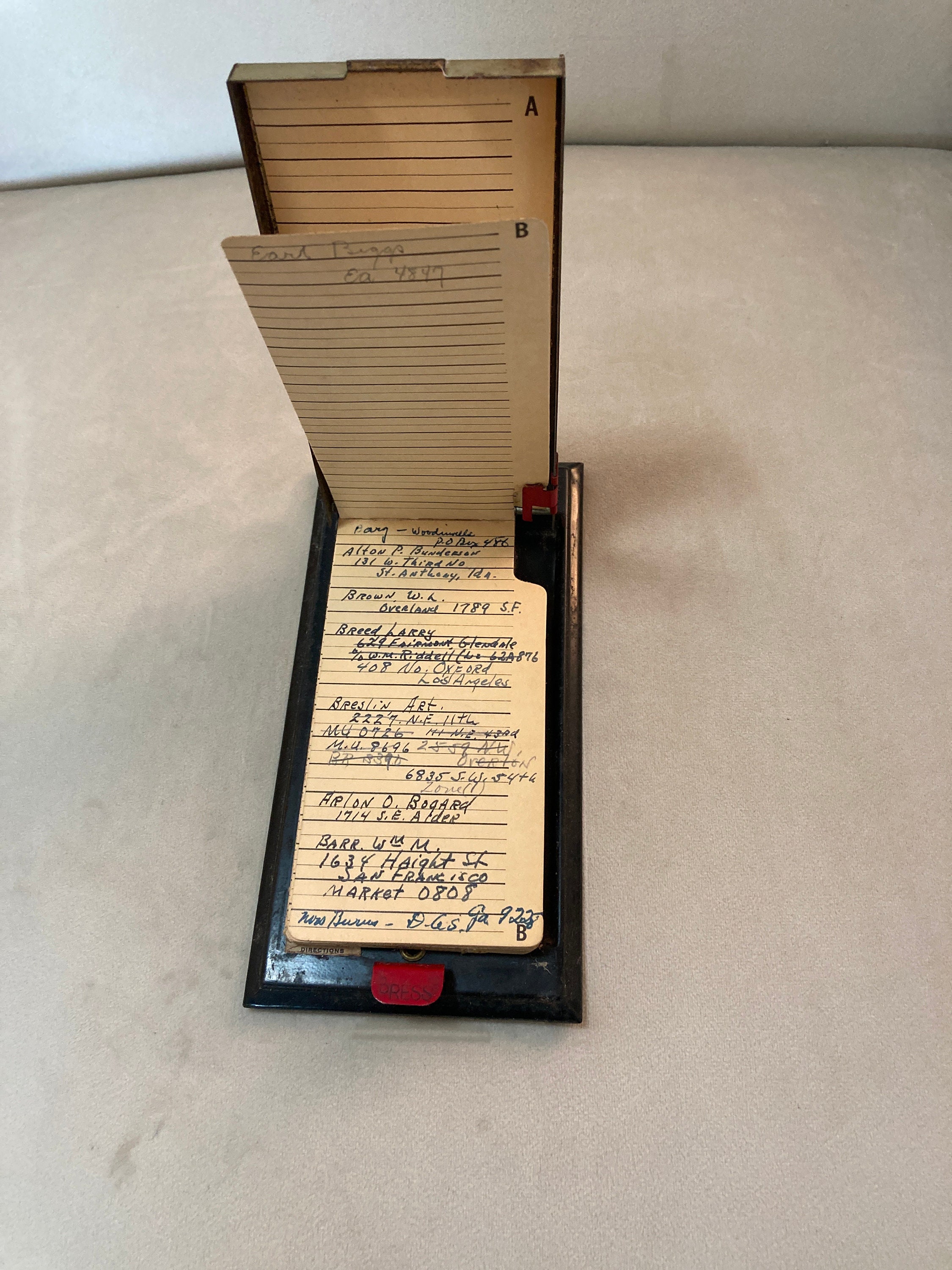 Vintage Metal Address Book List Finder Bates MFG. Co. Etsy.de