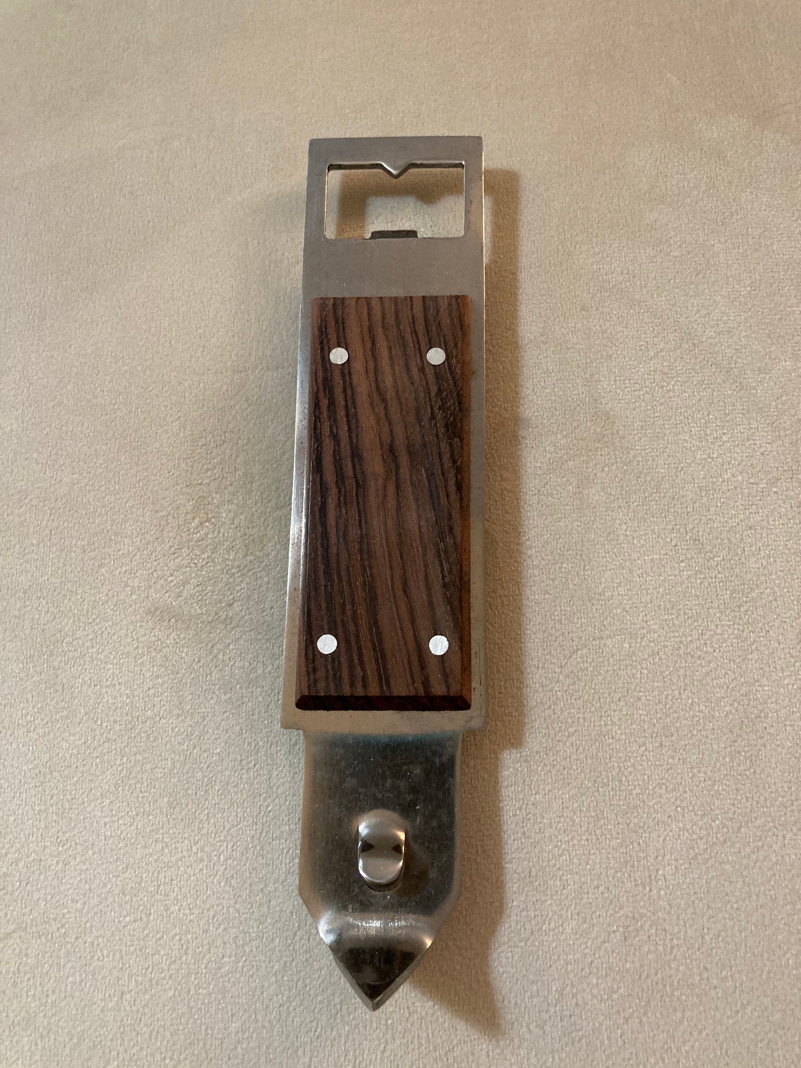 Vintage Mid Century Japan Bottle/Can Opener Wood and Stainless Etsy