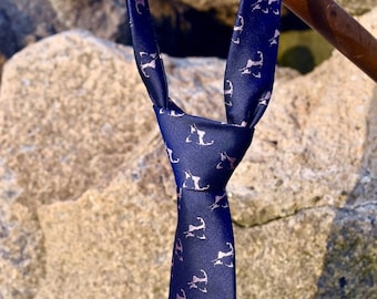 Cape Cod Tie- Cape Cod and the Islands-Navy Blue and Pink Neck Tie (Tie)- 100% Silk