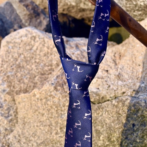 Cape Cod Tie- Cape Cod and the Islands-Navy Blue and Pink Neck Tie (Tie)- 100% Silk