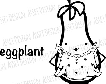 eggplant SVG for cutting machines, SVG Files, Clipart, Cricut, Cutting Files, DXF, Clipart, Instant Download