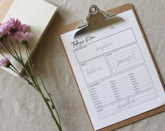 Daily Planner, Instant Download, Digital Print, 8.5 x 11, inspirational words