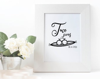 Two peas in a pod SVG for cutting machines, SVG Files, Clipart, Circut, Cutting Files, DXF, Clipart, Instant Download