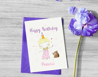 Happy Birthday Princess, little girl card