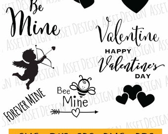 valentines day cupid hearts be mine SVG for cutting machines, SVG Files, Clipart, Cricut, Cutting Files, DXF, Clipart, Instant Download
