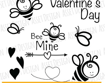 Valentine baby bee SVG for cutting machines, SVG Files, Clipart, Circut, Cutting Files, DXF, Clipart, Instant Download
