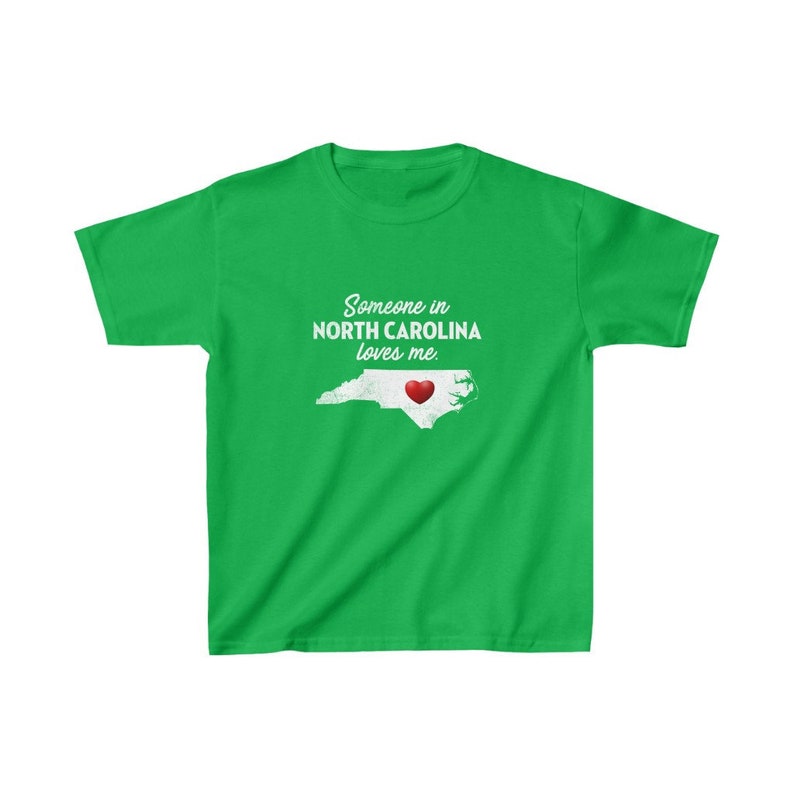 North Carolina Kinder Tee - jemand NC North Carolina liebt mich - North Carolina Kinder Baumwolle T-Shirt - NC T-Shirt Irish Green