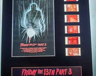 Friday the 13th part III 3 1982 Jason Voorhees horror 8x10 theatrical 35mm Movie Film Cell display