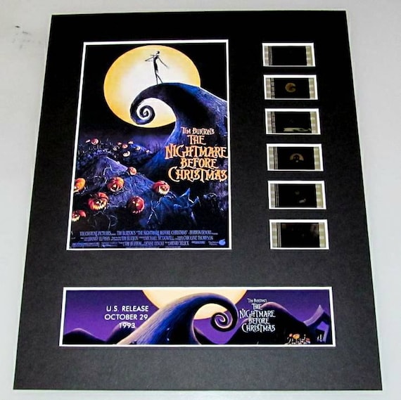 The Nightmare Before Christmas 1993 Tim Burton Jack Skellington Sally  Disney 8x10 theatrical 35mm Movie Film Cell display