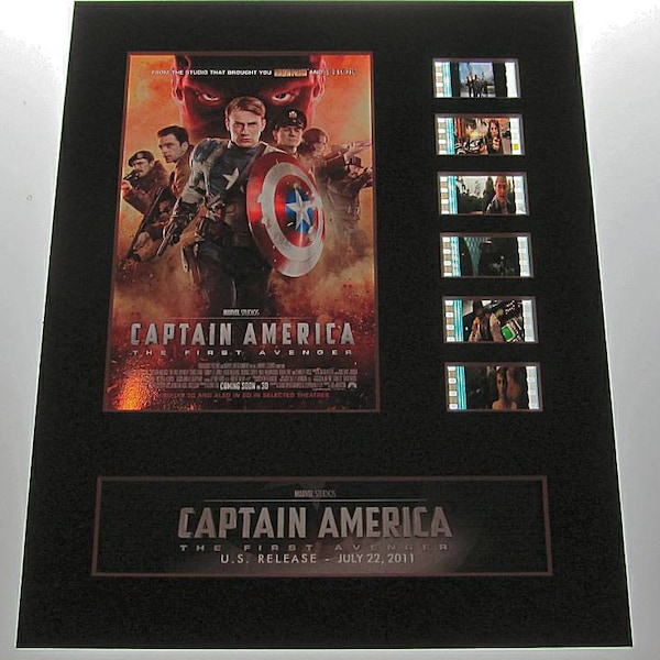 CAPTAIN AMERICA The First Avenger 2011 Marvel Studios theatrical 35mm Movie Film Cell Display 8x10 Presentation