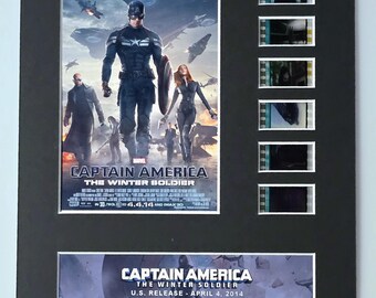 Captain America The WINTER SOLDIER 2014 Marvel Studios theatrical 35mm Movie Film Cell Display 8x10 Presentation