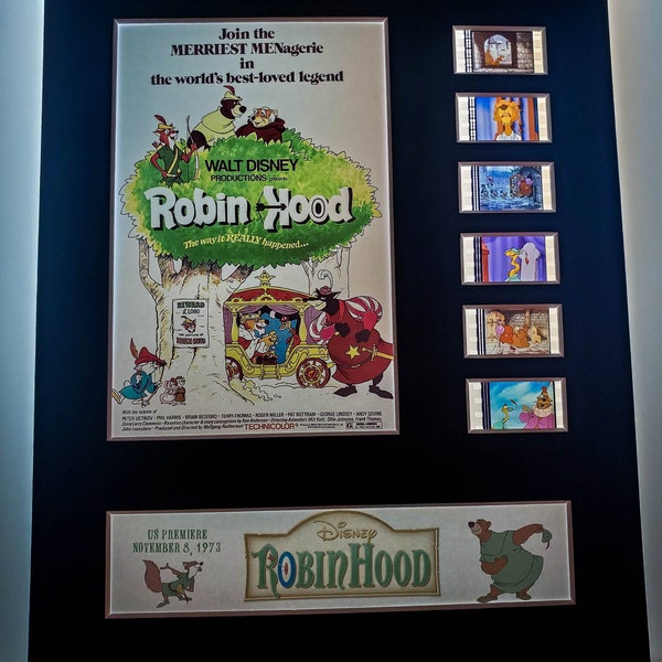 Robin des Bois 1973 Walt Disney animé 8 x 10 cinématographiques 35 mm Film affichage cellulaire