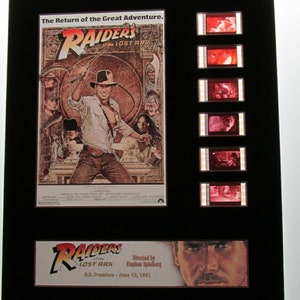 RAIDERS of the LOST ARK 1981 Harrison Ford theatrical 35mm Movie Film Cell Display 8x10 Presentation Indiana Jones