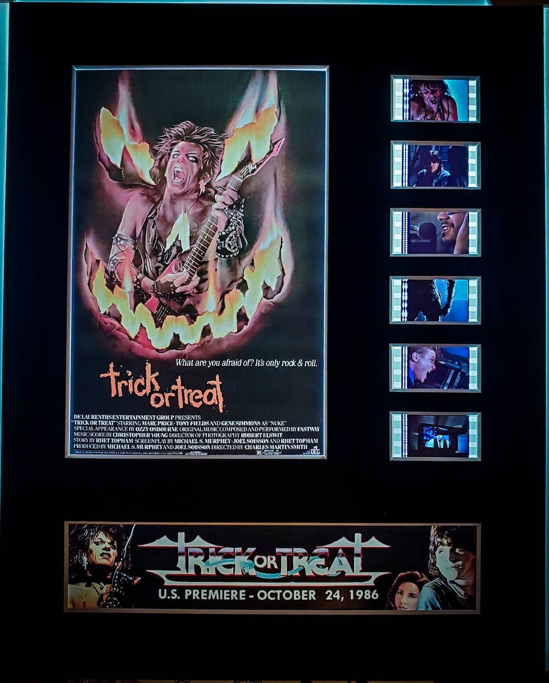 Trick or Treat 1986 Ozzy Osborne Gene Simmons Fastway Horror 8x10 Theatrical 35mm Movie Film