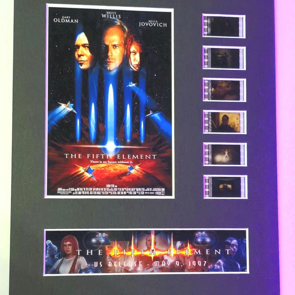 The Fifth Element 1997 Bruce Willis Milla Jovovich 8x10 theatrical 35mm Movie Film Cell display