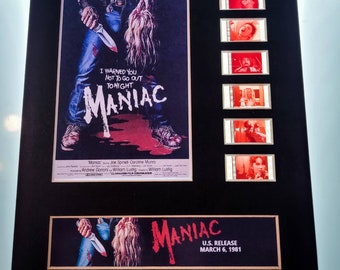 Maniac 1981 Tom Savini slasher Horror Classic 35mm Movie Film Cell Display 8x10 Presentation