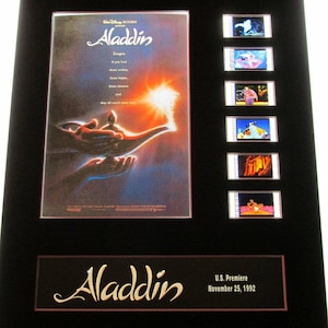 Aladdin 1992 Robin Williams Genie Walt Disney animated 8x10 theatrical 35mm Movie Film Cell display