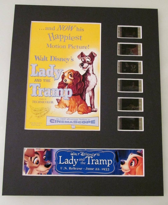 LADY THE TRAMP Walt Disney Animation 35mm Movie Film Cell Display 8x10  Presentation